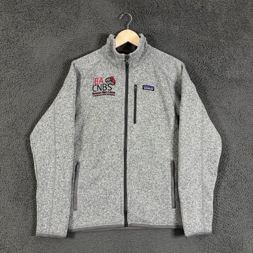 Patagonia Better Sweater Mens Medium Gray Full Zip Long Sleeve Pullover Logo